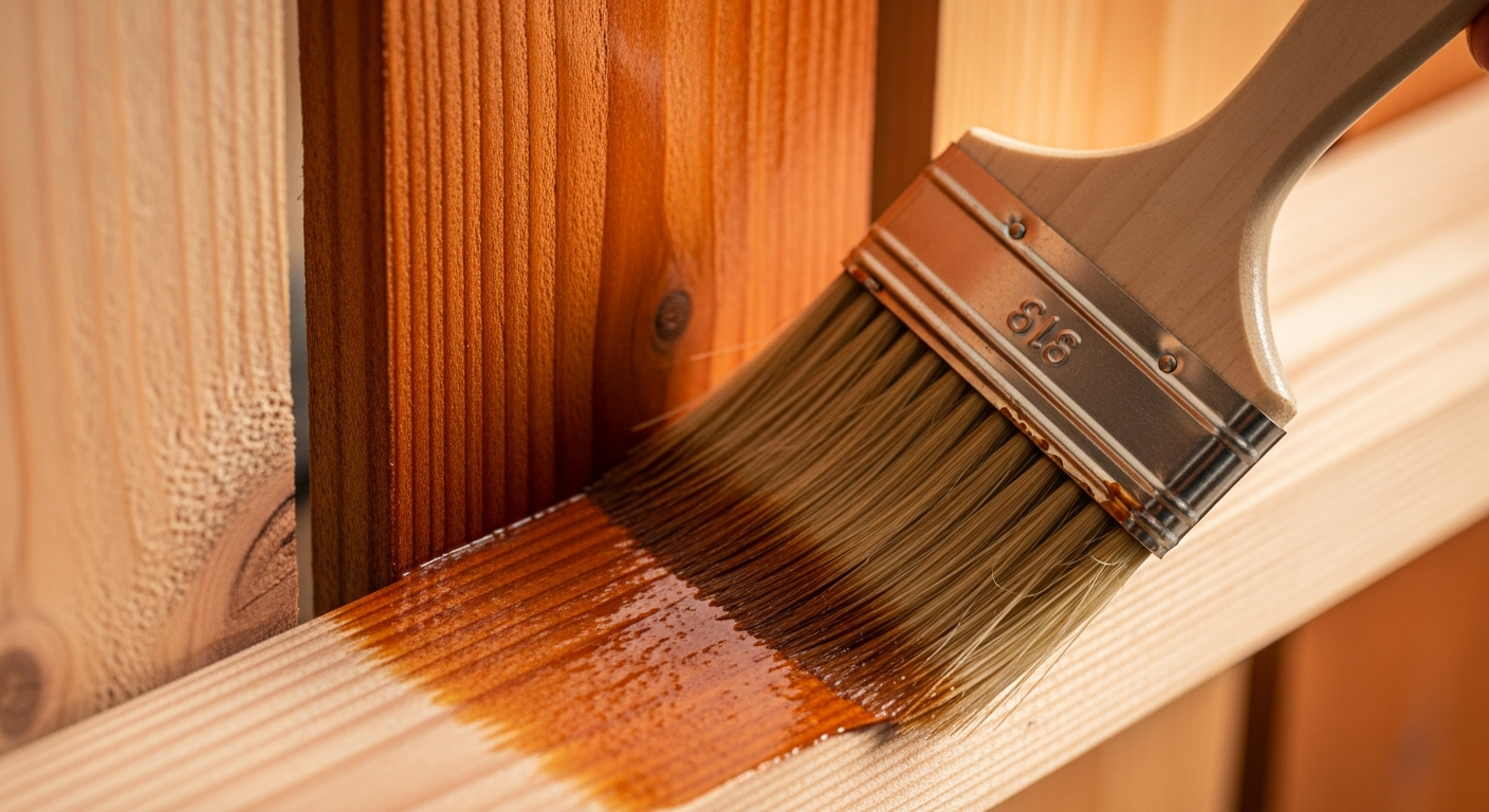 Wood Defender fence stain application